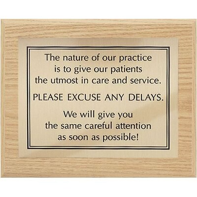 Medical Arts Press® Wood Office Message Plaques; Please excuse delays