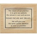 Medical Arts Press® Wood Office Message Plaques; Please excuse delays