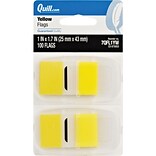 Quill Brand® Flags , 1 Wide, Yellow, 100 Flags/Pack (7QFL1YW)