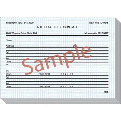 Medical Arts Press® Duplicate Rx Books; Alter-Proof, Horizontal Custom