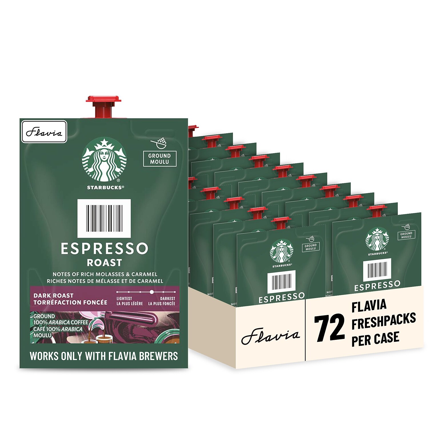 Starbucks Coffee Flavia Freshpacks, Espresso Roast, 72/Carton (MDR00218)