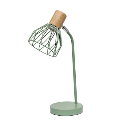 Simple Designs Farmhouse Fusion LED Desk Lamp, 18.19", Green Iron (LD2022-GRN)