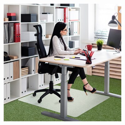 Floortex Cleartex Polypropylene Carpet Chair Mat, Rectangular, 36" x 48", White (FC113648LEC)