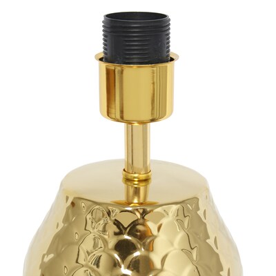 Simple Designs Whimsical Wave 23.75" LED Table Lamp, Gold Base/Black Shade (LT2124-GLD)