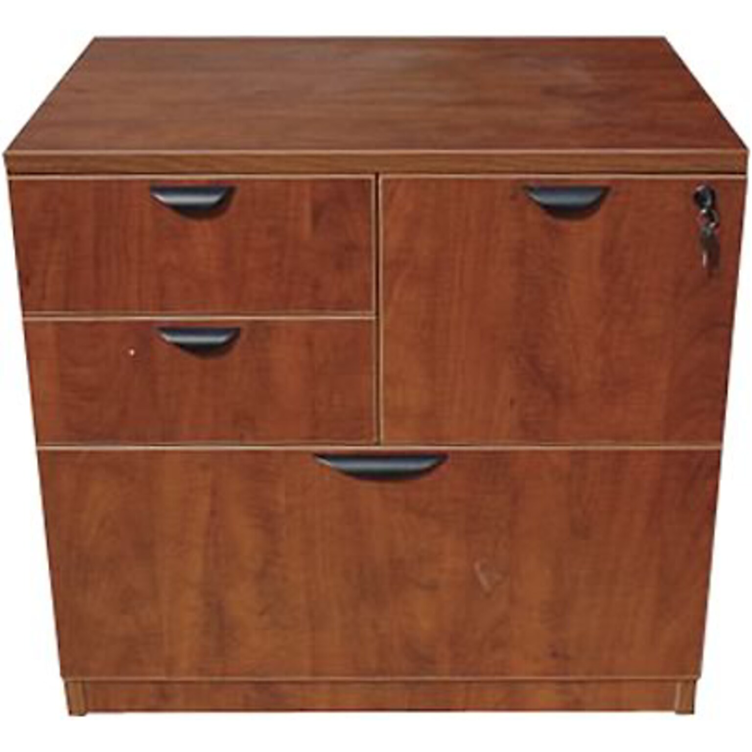 Boss Laminate Collection 4-Drawer Combo Lateral File Cabinet; Cherry, Letter/Legal (N114-C)