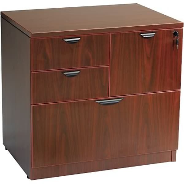 Boss Laminate Collection 4-Drawer Lateral File; Mahogany, Legal (N114-M)
