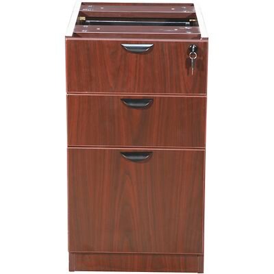Boss 3-Drawer Lateral File Pedestal Cabinet; Cherry, Letter/Legal (N166-C)