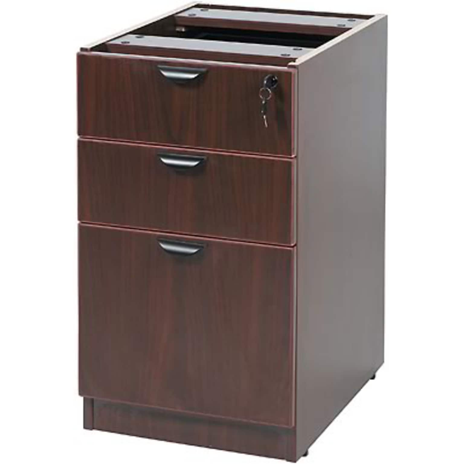 Boss Laminate Collection 3-Drawer Laminate File Pedestal; Mahogany, Letter and Legal (N166-M)