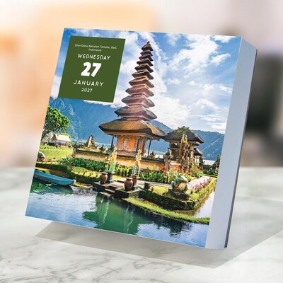 2027 TF Publishing World Travel 5.25" x 5.25" Daily Day-to-Day Calendar, Multicolored (27-3026)