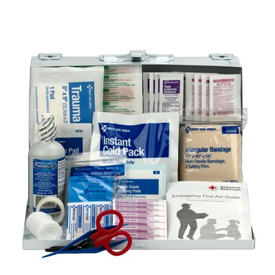 First Aid Only Metal First Aid Kit with Medication, 25 People, 106 Pieces (224-U/FAO)