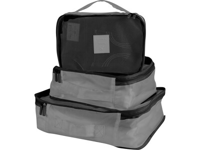 G Force 6-Piece Fabric Travel Pouch Set, Water Resistant, Gray (27105-GREY)