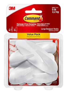 Command Large Decorative Hooks, 5 lb., 4/Pack (17083-4ES)