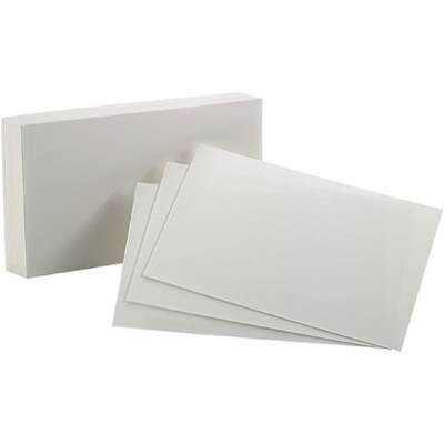 Oxford 5 x 8 Index Cards, Blank, White, 4,000/Carton (50CT)