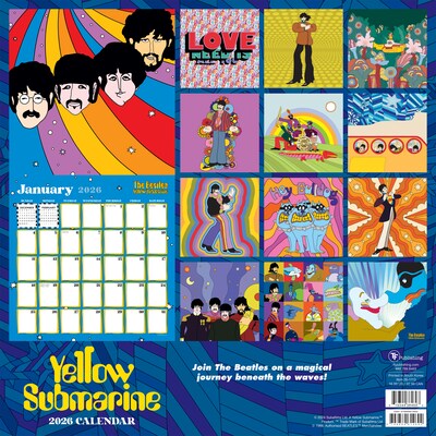 2026 TF Publishing Yellow Submarine 12" x 12" Monthly Wall Calendar (26-1113)