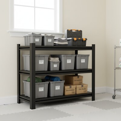 FlexiSpot 3-Shelf Metal Multi-Functional Storage Rack, 39.5" x 39.4" x 13.8", Black (CJ025-DJ)