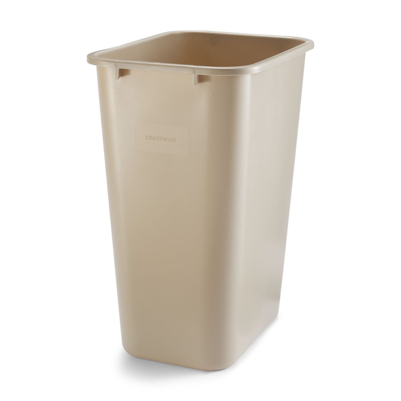 Coastwide Professional™ Plastic Trash Can, 10.25 Gallon, Beige (CW56434)