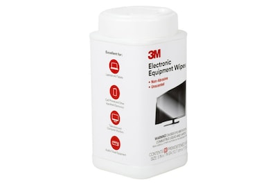 3M Electronic Equipment Cleaning Wipes, Unscented, Non-abrasive, Safe For Most Surfaces, 80 Wipes (CL610)