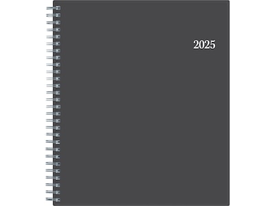 2025 Blue Sky 8 x 10 Monthly Planner, Plastic Cover, Charcoal Gray (100011-25)