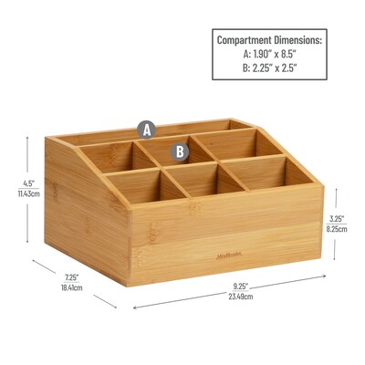 Mind Reader 7-Compartment Desk Organizer, Brown (BORG-BRN)