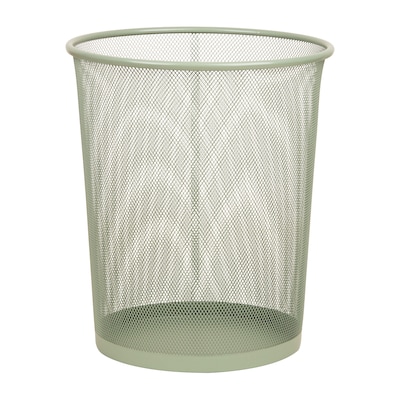 Staples Metal Mesh Trash Can, 4.4 Gallon, Sage Green (ST63855)