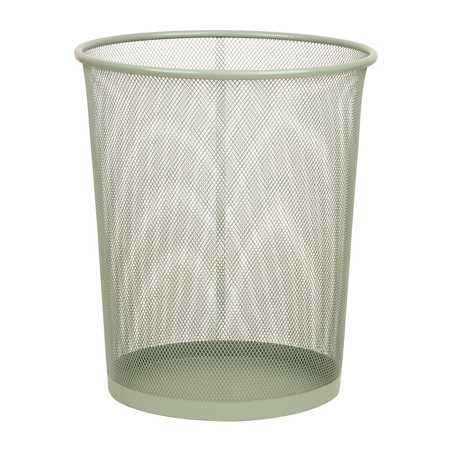 Staples Metal Mesh Trash Can, 4.4 Gallon, Sage Green (ST63855)