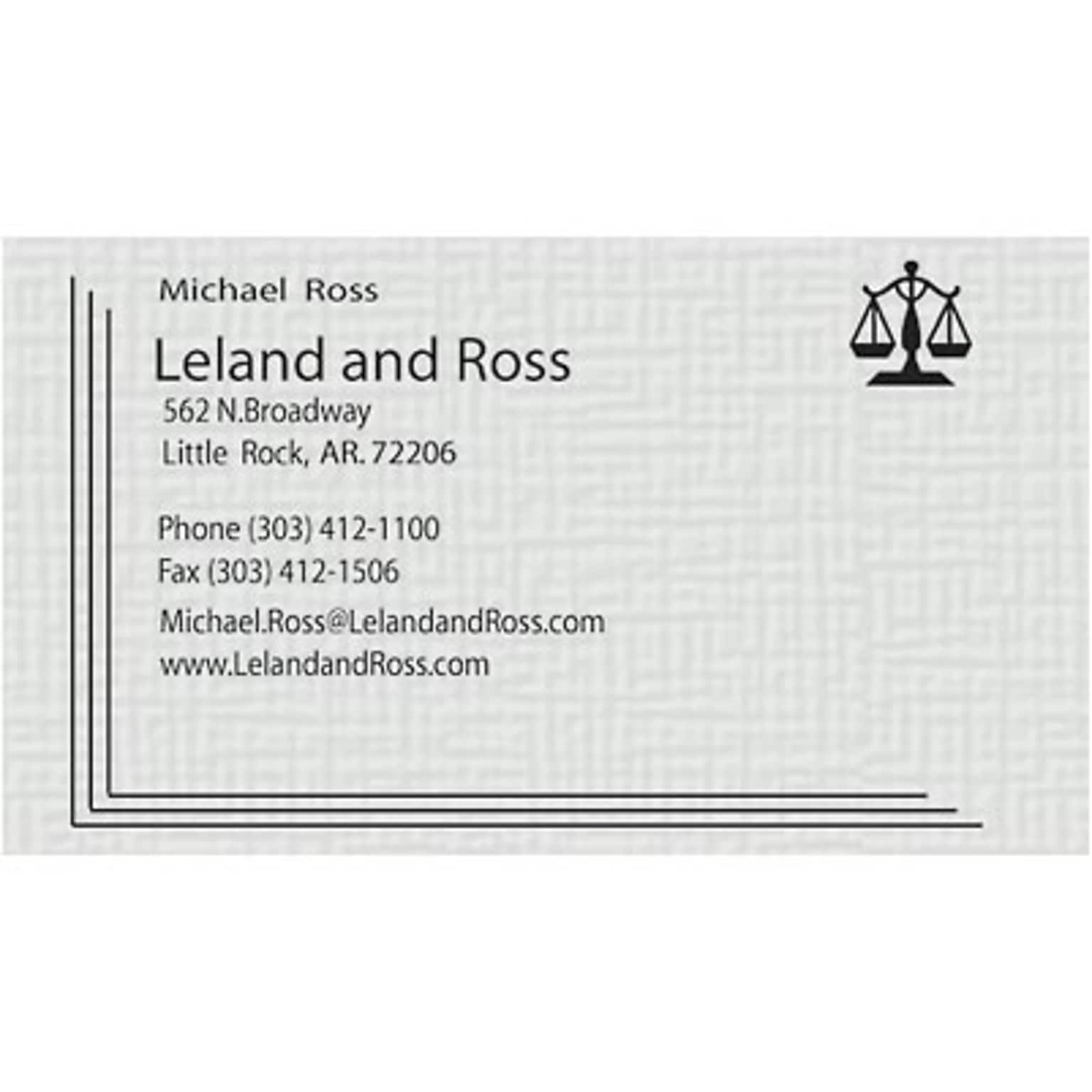 Custom 1-2 Color Business Cards, Gray Index 110#, Flat Print, 2 Custom Inks, 1-Sided, 250/PK