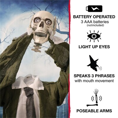 Haunted Hill Farm Life-Size Animatronic Headless Skeleton (HHMAN-2FLS)