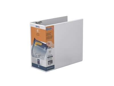 QuickFit Heavy Duty 6 3-Ring View Binders, D-Ring, White (8708-00)