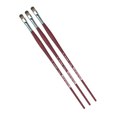 da Vinci COLLEGE Oil and Acrylic Synthetic Bristle, Filbert Brush, 3/Bundle (DVXVA875010-3)