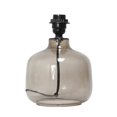 Creekwood Home Round Modern Glass 13.75" LED Table Lamp, Smoke/Gray (CWT-1015-SG)
