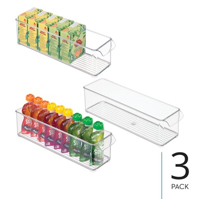 Stackable Fridge Storage Bin with Handle - Fridge and Freezer Organizer Bin for Snacks and Yogurt Po