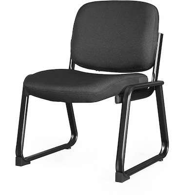 Lorell Deluxe Black Fabric Guest Chair with Sled Base (LLR84596)