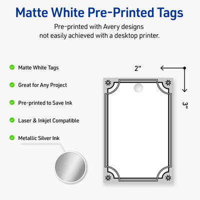 Avery  3 Blank Price & Merchandise Tags, White, 80/Carton (S00-FKB-PRMWT10)