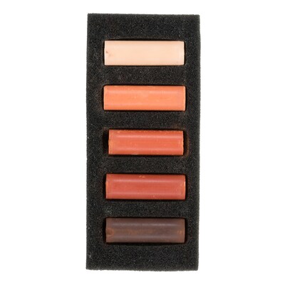 Rembrandt Soft Pastels Micro Sets, Burnt Sienna, 5/Set, 3 Sets/Bundle (RBX31820512-3)