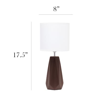 Simple Designs Ceramic Prism Table Lamp, Espresso Brown (LT2082-BWN)