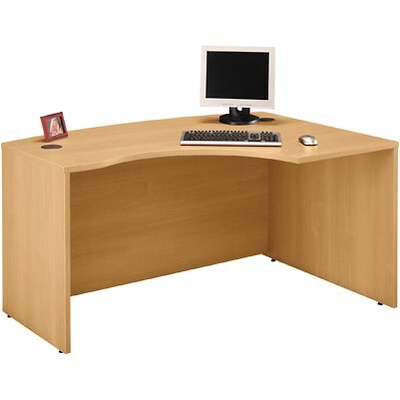 Bush Business Furniture Corsa Collection in Light Oak Finish; Right L Bow Desk, Ready to Assemble
