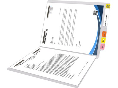 Medical Arts Press Reinforced End Tab File Folder, Straight Cut, Letter-Size, White, 50/Box (S-01602-WHT)