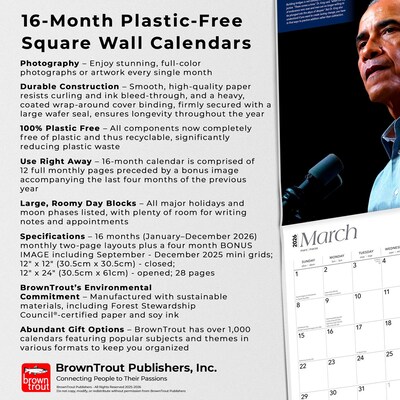 2026 BrownTrout President Barack Obama 12" x 12" Monthly Wall Calendar (9798330705177)