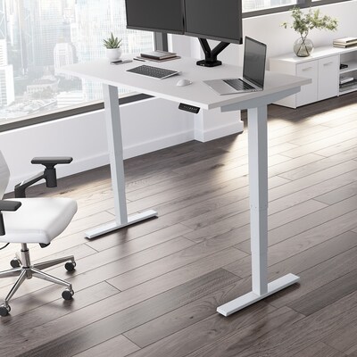 Bush Business Furniture Move 40 Series 60"W Electric Height Adjustable Standing Desk, White/Cool Gray Metallic (M4S6030WHSK)