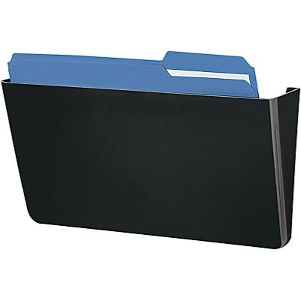 Quill Brand® Single Pocket Plastic Letter Size Wall File, Black (737302)