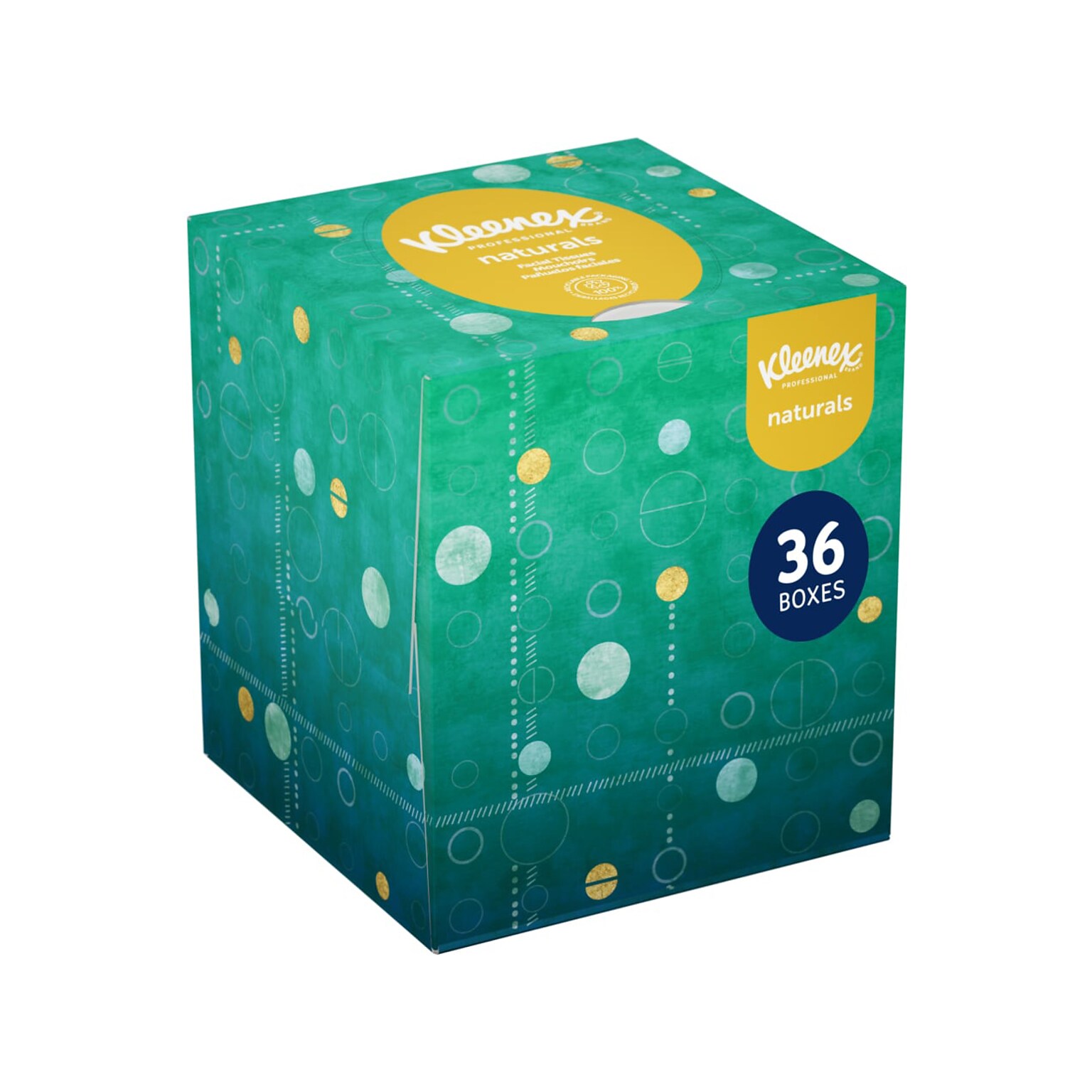 Kleenex Naturals Facial Tissue, 2-Ply, 90 Tissues/Box, 36 Boxes/Carton (56027)