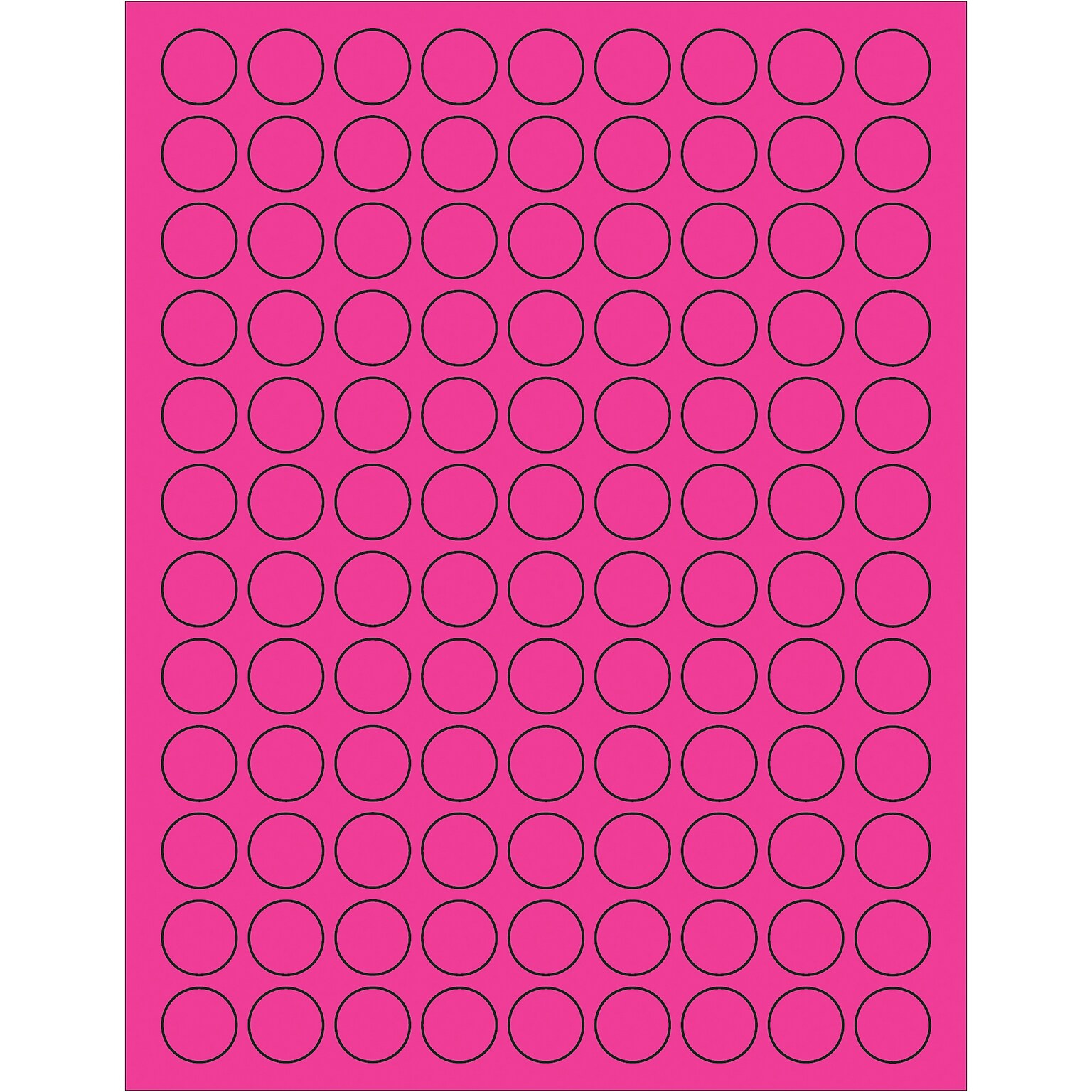 Tape Logic Fluorescent Circle Laser Labels, 3/4, Fluorescent Pink, 10800/Case (LL190PK)