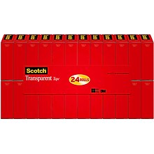 Scotch® Transparent Tape Refill, 3/4 x 27.77 yds., 24 Rolls (600K24)