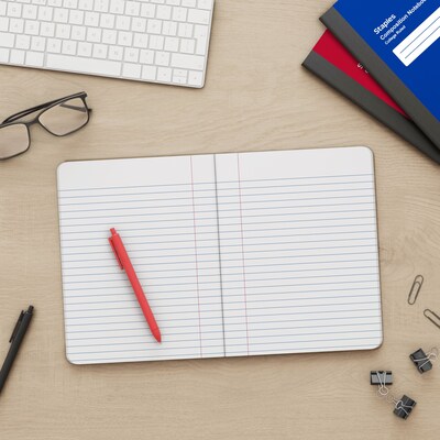 Staples Poly Composition Notebook, 7.5" x 9.75", College Ruled, 80 Sheets, Red (ST55081)