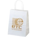 Custom Classic Paper Bags; White Kraft, 9-3/4x7-3/4x4-3/4