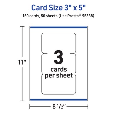 Avery Integrated Cards, 3" x 5", Glossy White, 150/Box (95338)