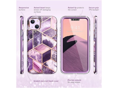 i-Blason Cosmo Marble Purple Case for iPhone 14 Plus (iPhone2022-6.7-Cosmo-SP-Ameth)