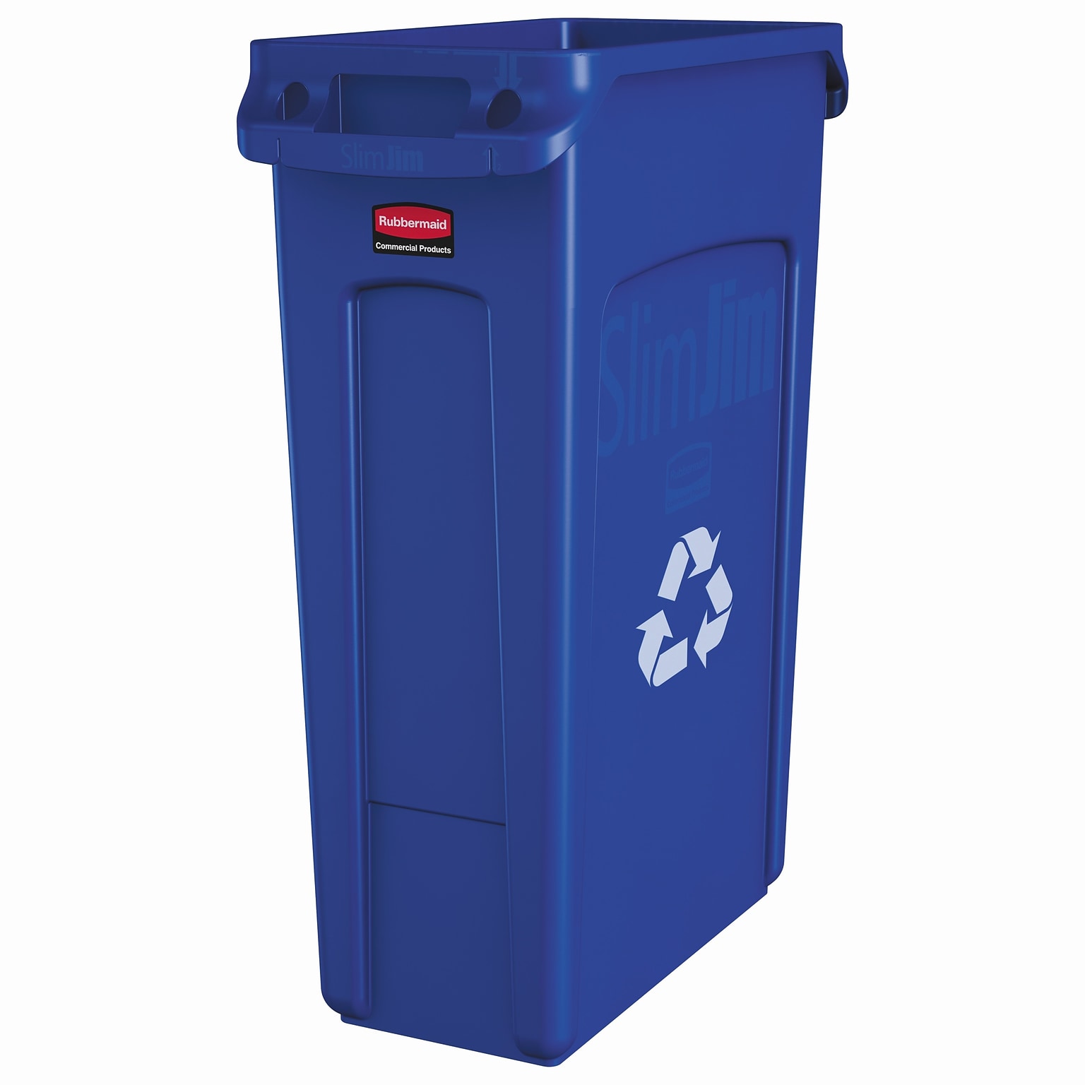 Rubbermaid Slim Jim Vented Recycling Container, 23 Gallons, Blue (FG354007BLUE)