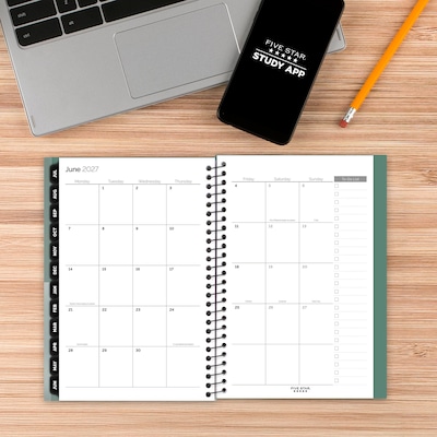 2026-2027 Five Star 5.5" x 8.5" Academic Weekly & Monthly Customizable Planner, Poly Cover, Assorted Colors (CAW451-00-27)