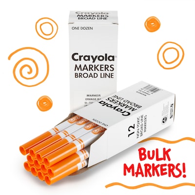 Crayola Bulk Markers, Conical Tip, Orange, 12/Pack, 3 Packs/Bundle (BIN587700036-3)